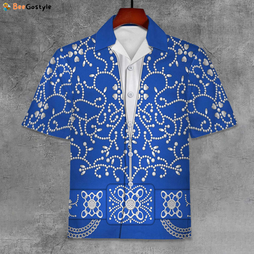 Elvis Blue Swirl Unisex Hawaiian Shirt Elvis Blue Swirl Unisex Hawaiian Shirt