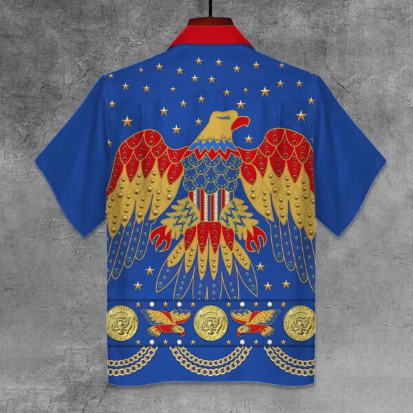 Elvis Eagle Blue Unisex Hawaiian Shirt