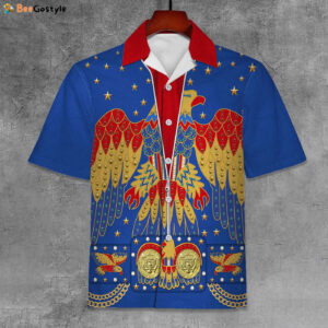 Elvis Eagle Blue Unisex Hawaiian Shirt