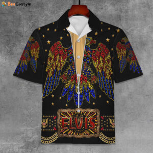Elvis In Black Aloha Unisex Hawaiian Shirt