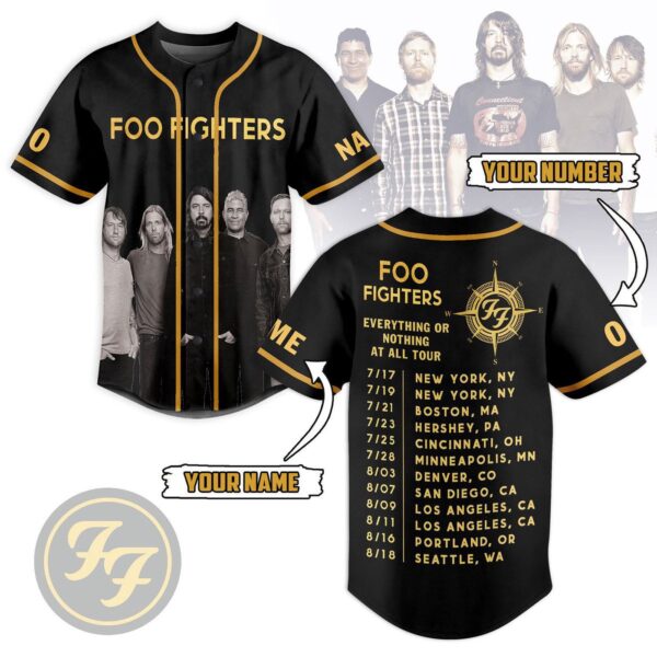 Foo Fighters Baseball Jersey For Men Women And Kids Gift for Fans
