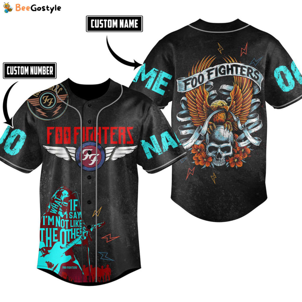 Foo Fighters Baseball Jersey For Men Women And Kids Gift for Fans Foo Fighters Baseball Jersey For Men Women And Kids Gift for Fans