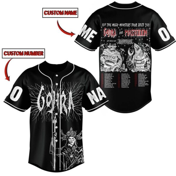 Gojira And Mastodon Baseball Jersey For Men Women And Kids Gift for Fans