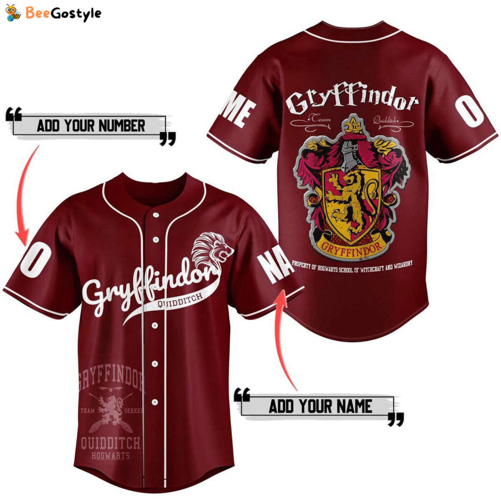 Gryffindor Quidditch Baseball Jersey For Men Women And Kids Gift for Fans Gryffindor Quidditch Baseball Jersey For Men Women And Kids Gift for Fans