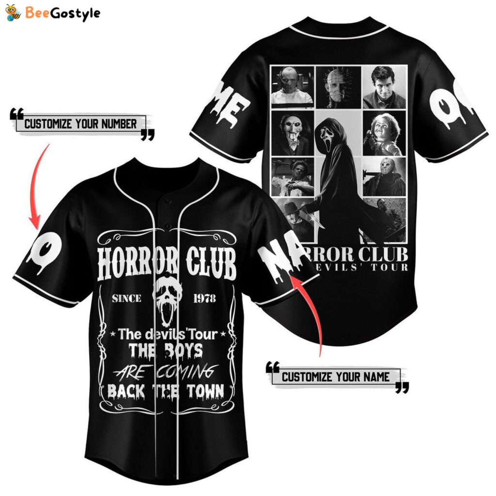 Horror Club Baseball Jersey For Men Women And Kids Gift for Fans Horror Club Baseball Jersey For Men Women And Kids Gift for Fans