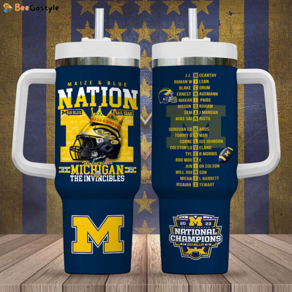 Michigan Wolverines Football 40oz Stanley Tumbler Gift – Gift for Fans – Gift for Fans