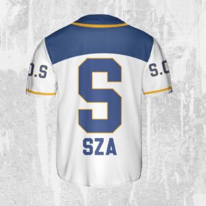 Personalize SZA Blue And White Jersey, Sza Baseball Jersey, SOS New Album Merch Gift for Fans 1