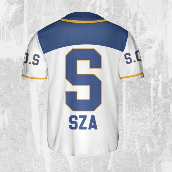 Personalize SZA Blue And White Jersey, Sza Baseball Jersey, SOS New Album Merch Gift for Fans
