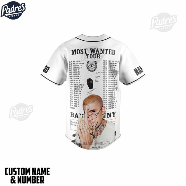 Personalized Bad Bunny Most Wanted Tour Gift Baseball Jersey Shirt
