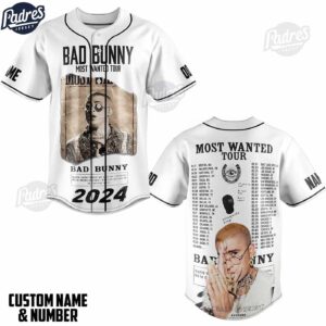 Personalized Bad Bunny Most Wanted Tour Gift Baseball Jersey Shirt