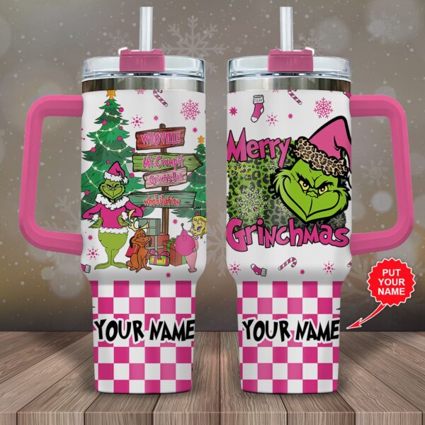 Personalized Grinch 40oz Stanley Tumbler – Gift for Fans – Gift for Fans