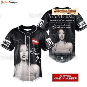 Custom Olivia Rodrigo Vampire Baseball Jersey - Official Tour Merchandise