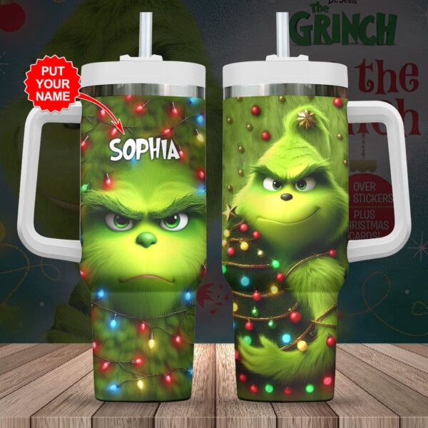 Personalized The Grinch 40oz Stanley Tumbler – Gift for Fans – Gift for Fans
