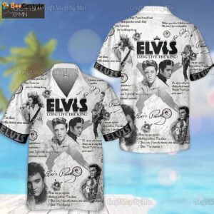 Retro Elvis Presley Hawaiian Shirt, Elvis Presley Button Up Shirt, Elvis The King Of Rock Roll Hawaiian Shirt, Button Up Shirt