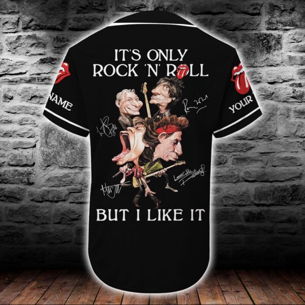Rock N Roll The Rolling Stones Baseball Tee Jersey Shirt Black (Personalized Custom Name) Unisex Men Women