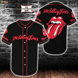 Rock N Roll The Rolling Stones Color Baseball Tee Black (Personalized Custom Name) Unisex Men Women