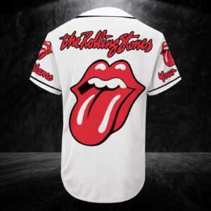 Rock N Roll The Rolling Stones Color Baseball Tee White (Personalized Custom Name) Unisex Men Women 1