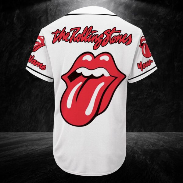 Rock N Roll The Rolling Stones Color Baseball Tee White (Personalized Custom Name) Unisex Men Women