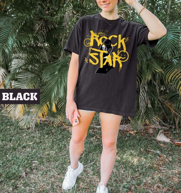 Rock Star T-shirt: Trendy Streetwear Chic for Rocker Girls Metal Music World Tour Concert Tee Comfort Colors