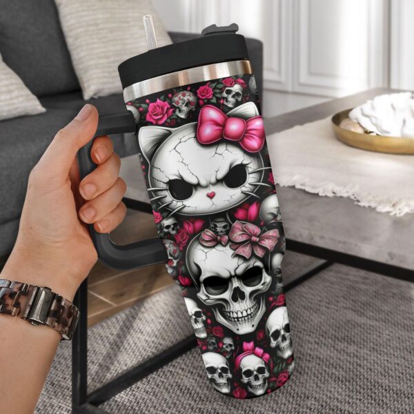 Sugar Skull x Hello Kitty 40oz Stanley Tumbler – Gift for Fans – Gift for Fans