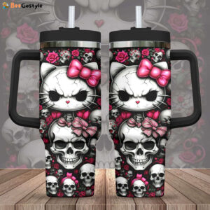 Sugar Skull x Hello Kitty 40oz Stanley Tumbler - Gift for Fans - Gift for Fans