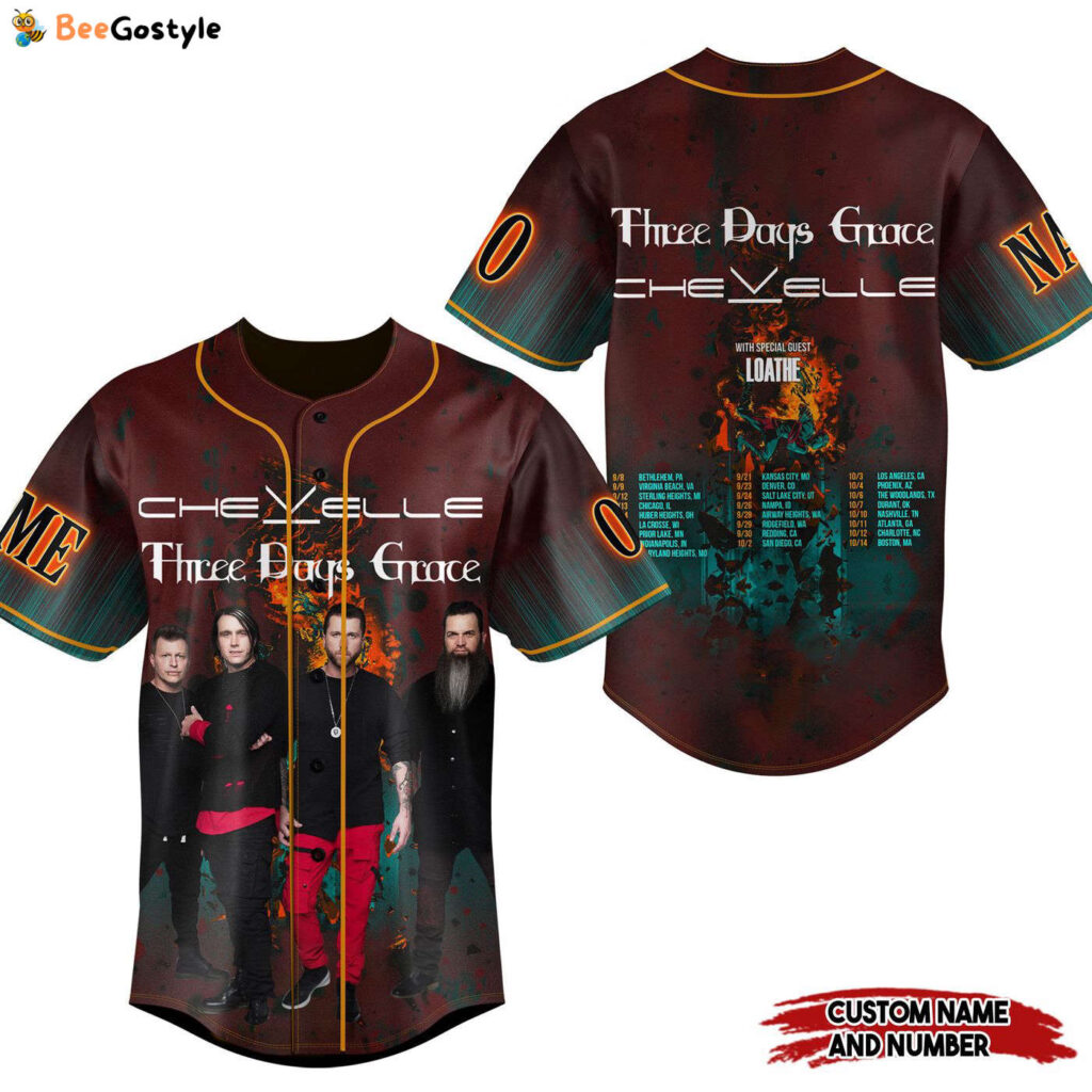 Three Days Grace Chevelle Baseball Jersey For Men Women And Kids Gift for Fans Three Days Grace Chevelle Baseball Jersey For Men Women And Kids Gift for Fans