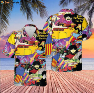 Vintage Hawaiian Shirt Summer hawai Beatles Yellow Submarine 3D Hawaiian Tshirt Gift for Him ...