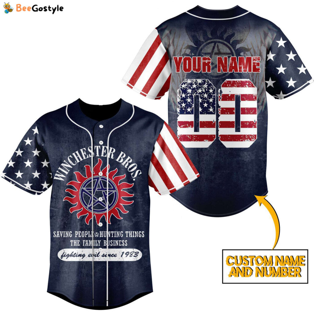 Winchester Bros Baseball Jersey For Men Women And Kids Gift for Fans Winchester Bros Baseball Jersey For Men Women And Kids Gift for Fans
