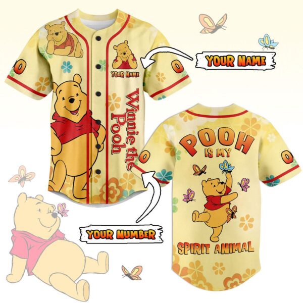 Winnie-the-Pooh Baseball Jersey For Men Women And Kids
