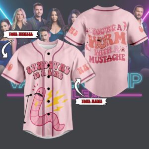 Worm With A Mustache Baseball Jersey For Men Women And Kids Gift for Fans 1