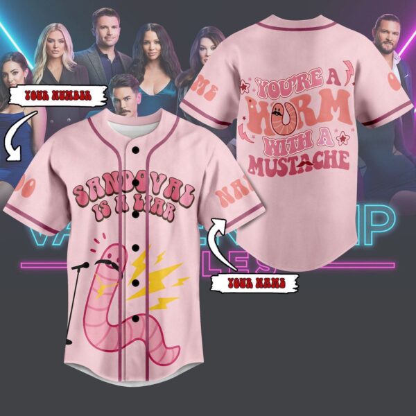 Worm With A Mustache Baseball Jersey For Men Women And Kids Gift for Fans