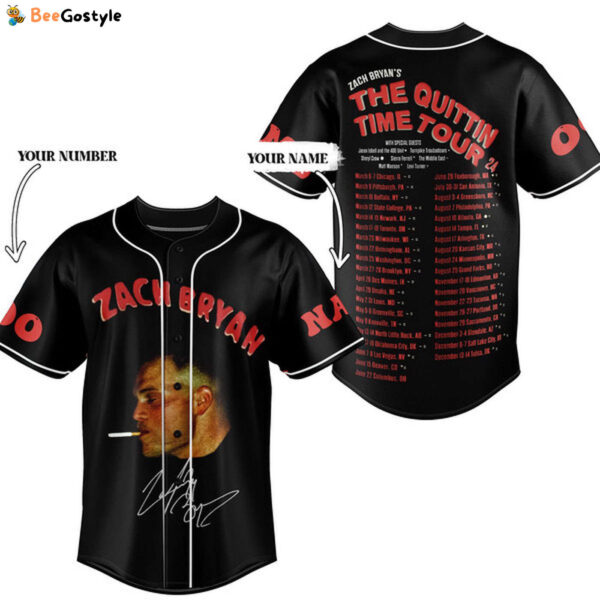 Zach Bryan The Quittin Time Tour Baseball Jersey For Men Women And Kids Gift for Fans