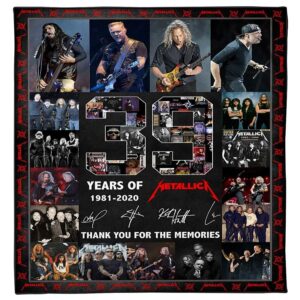 Metallica 39Th Anniversary Thank You For The Memories Signature Fleece Blanket