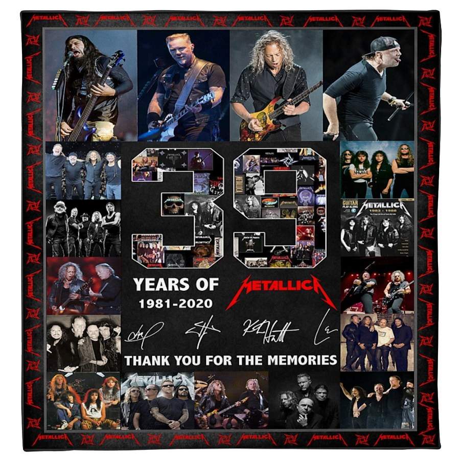 Metallica 39Th Anniversary Thank You For The Memories Signature Fleece Blanket Metallica 39Th Anniversary Thank You For The Memories Signature Fleece Blanket