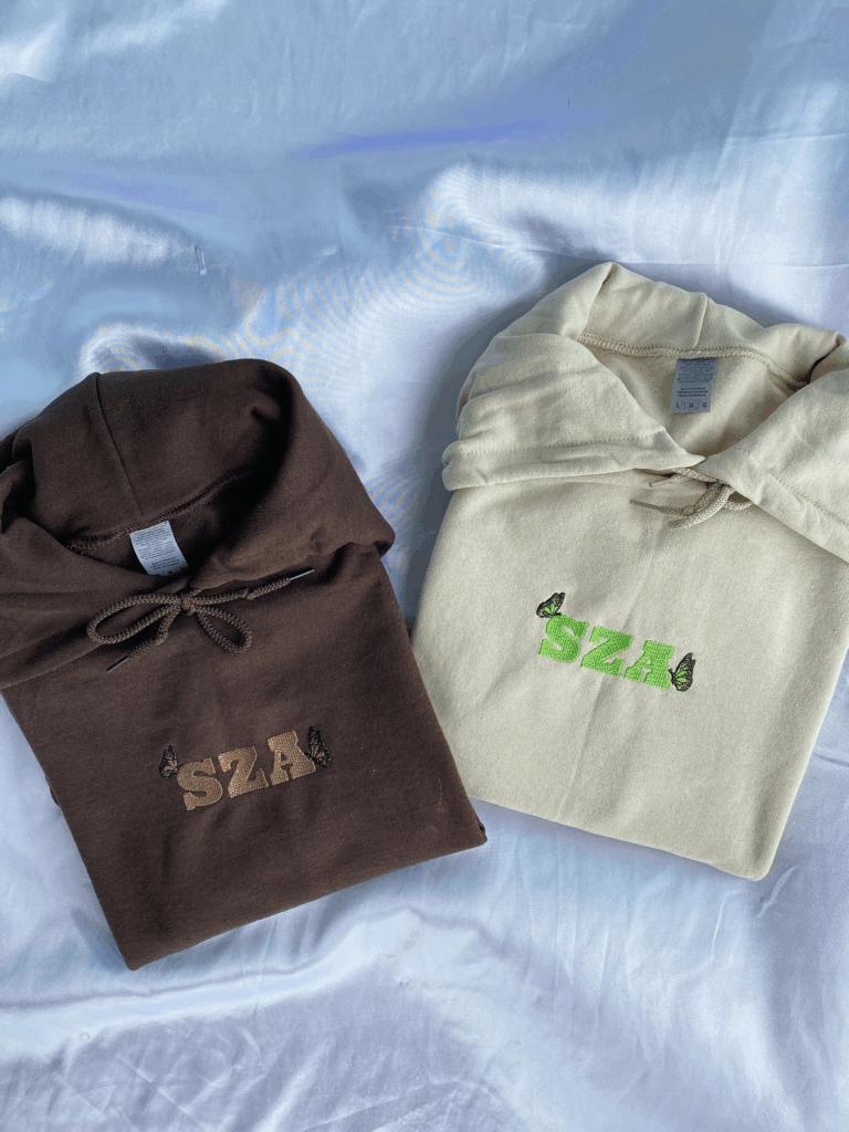 SZA Butterfly Embroidered Crewneck T-Shirt, Sweatshirt for Fans SZA Butterfly Embroidered Crewneck T-Shirt, Sweatshirt for Fans
