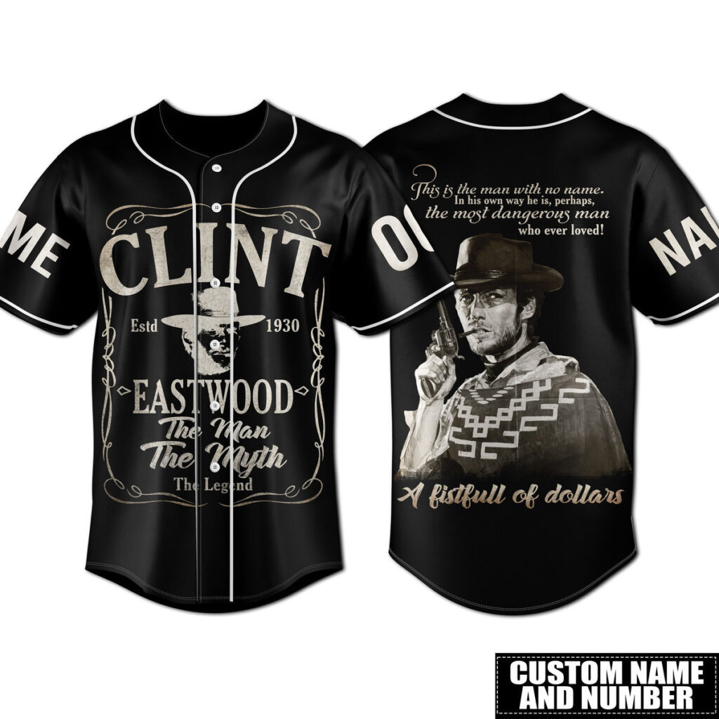 Clint Eastwood Baseball Jersey For Men Women And Kids Gift Clint Eastwood Baseball Jersey For Men Women And Kids Gift