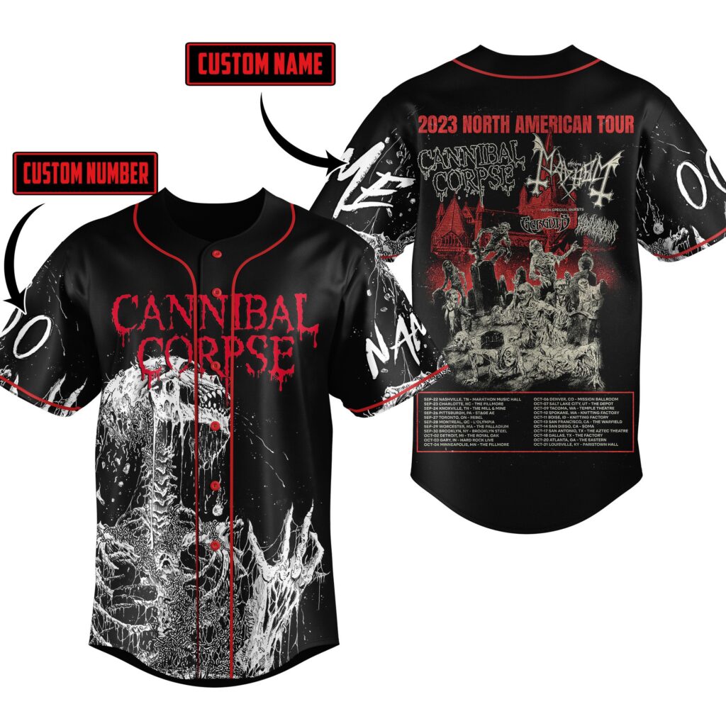 Cannibal Corpse Baseball Jersey For Men Women And Kids Gift Cannibal Corpse Baseball Jersey For Men Women And Kids Gift