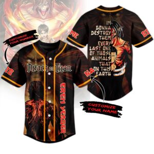 Attack On Titan Baseball Jersey For Men Women And Kids Gift