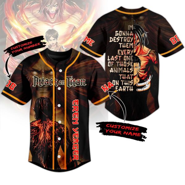 Attack On Titan Baseball Jersey For Men Women And Kids Gift