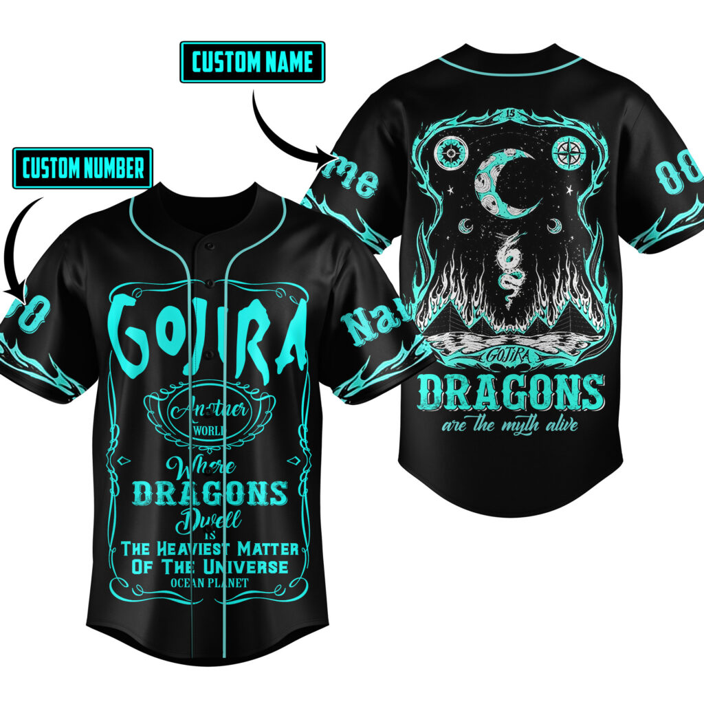 Where Dragons Dwell Gojira Baseball Jersey For Men Women And Kids Gift Where Dragons Dwell Gojira Baseball Jersey For Men Women And Kids Gift