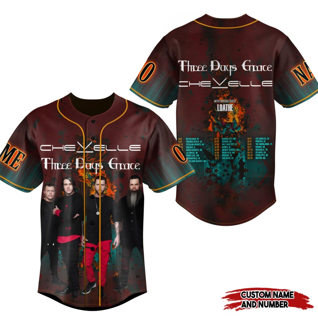 Three Days Grace Chevelle Baseball Jersey For Men Women And Kids Gift Three Days Grace Chevelle Baseball Jersey For Men Women And Kids Gift