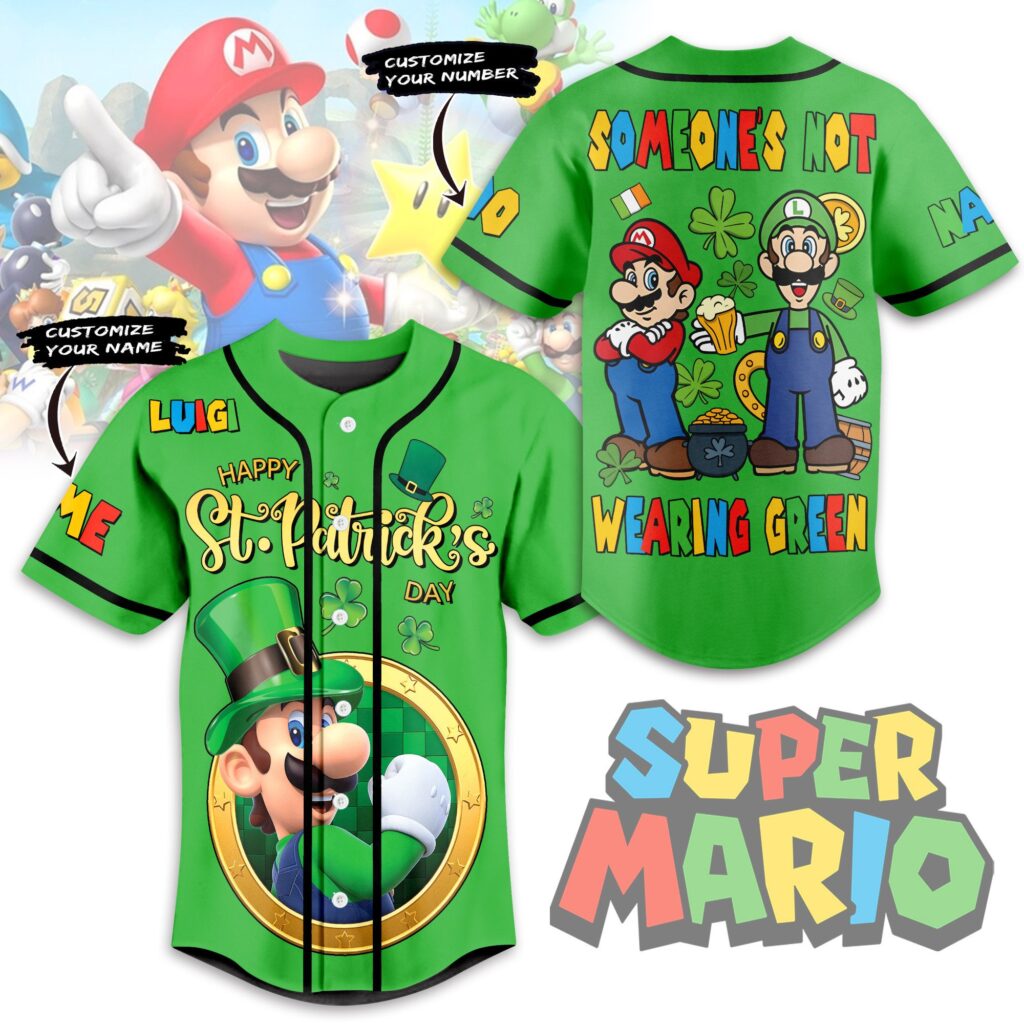 Super Mario Baseball Jersey For Men Women And Kids Gift Super Mario Baseball Jersey For Men Women And Kids Gift
