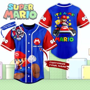 Super Mario Baseball Jersey For Men Women And Kids Gift