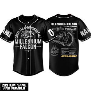Star Wars Millenium Falcon Baseball Jersey For Men Women And Kids Gift 1