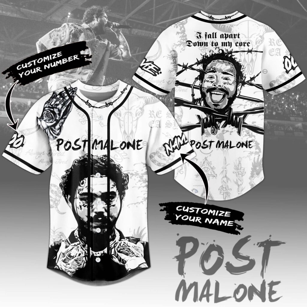 Post Malone Baseball Jersey For Men Women And Kids Gift Post Malone Baseball Jersey For Men Women And Kids Gift
