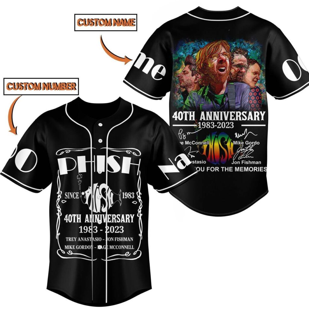 Phish Giftth Anniversary Baseball Jersey For Men Women And Kids Gift Phish Giftth Anniversary Baseball Jersey For Men Women And Kids Gift