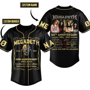 Megadeth Giftth Anniversary Baseball Jersey For Men Women And Kids Gift