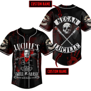 Lucille Skull Mash Baseball Jersey For Men Women And Kids Gift for Fans