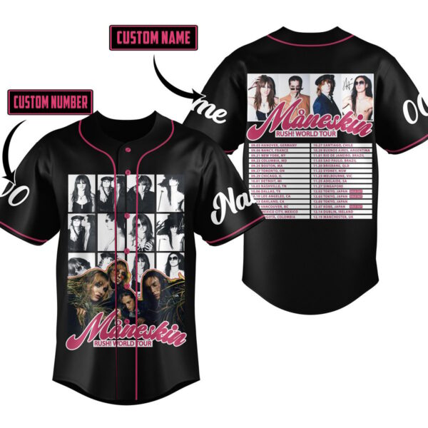 Maneskin Rush World Tour Baseball Jersey For Men Women And Kids Gift for Fans