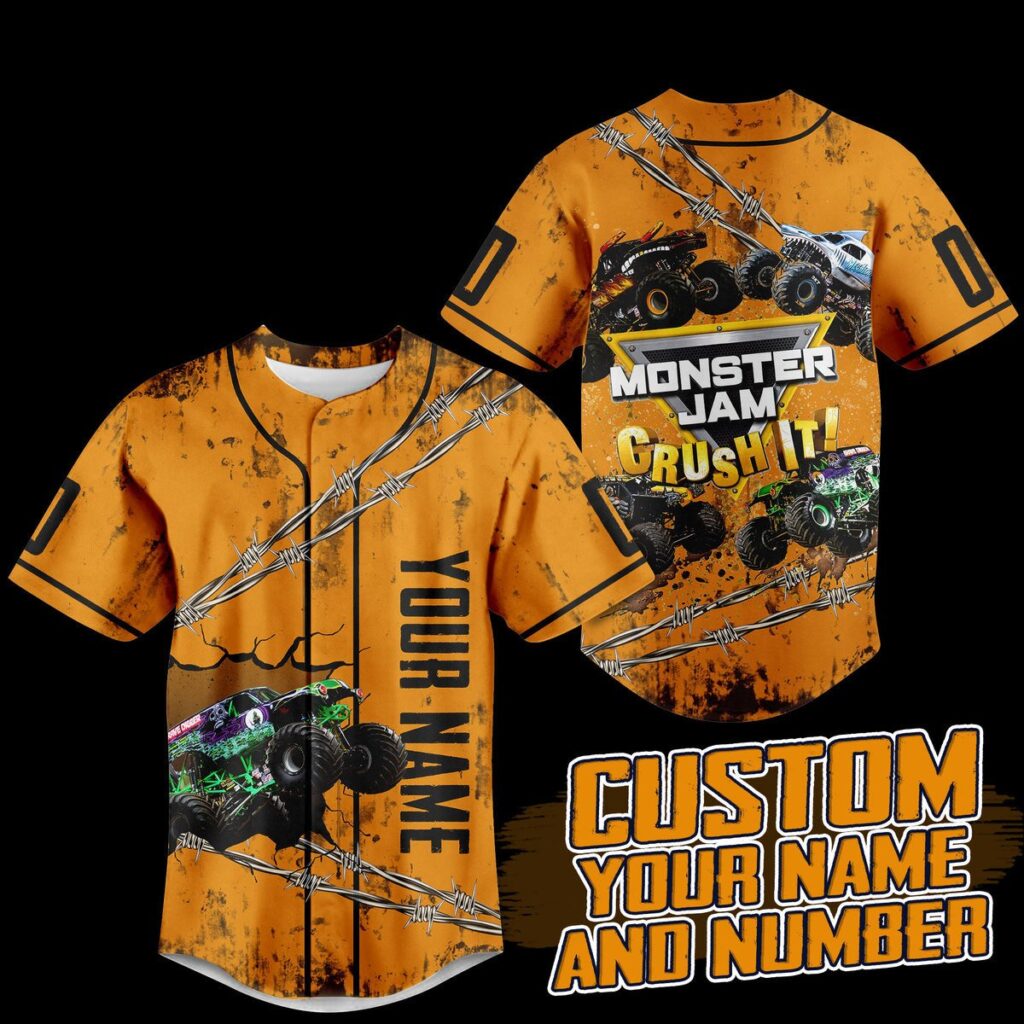 Monster Jam Crush It Baseball Jersey For Men Women And Kids Gift for Fans Monster Jam Crush It Baseball Jersey For Men Women And Kids Gift for Fans